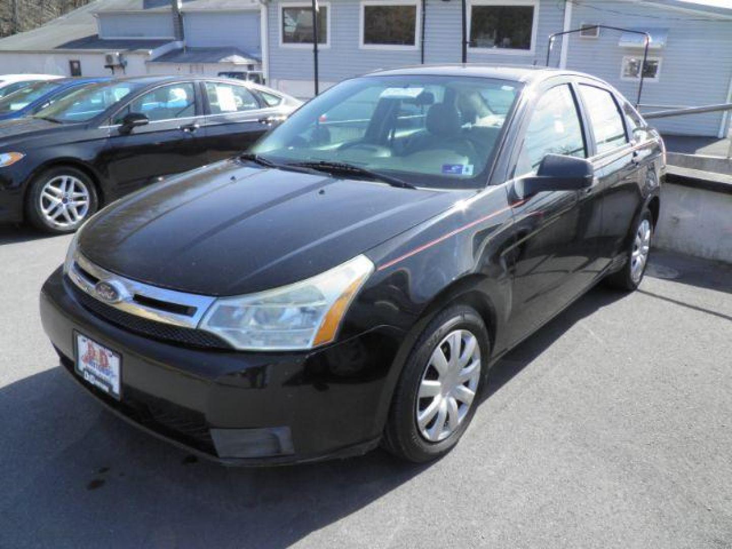 2008 BLACK Ford Focus S Sedan (1FAHP34N78W) with an 2.0L L4 engine, 4-Speed Automatic transmission, located at 15520 McMullen Hwy SW, Belair, MD, 21502, (301) 729-3700, 39.581375, -78.846451 - Photo#0