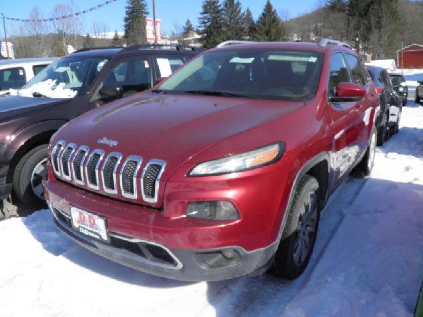 2014 RED Jeep Cherokee Limited FWD (1C4PJLDB3EW) with an 2.4L L4 engine, AT transmission, located at 15520 McMullen Hwy SW, Belair, MD, 21502, (301) 729-3700, 39.581375, -78.846451 - Photo#0