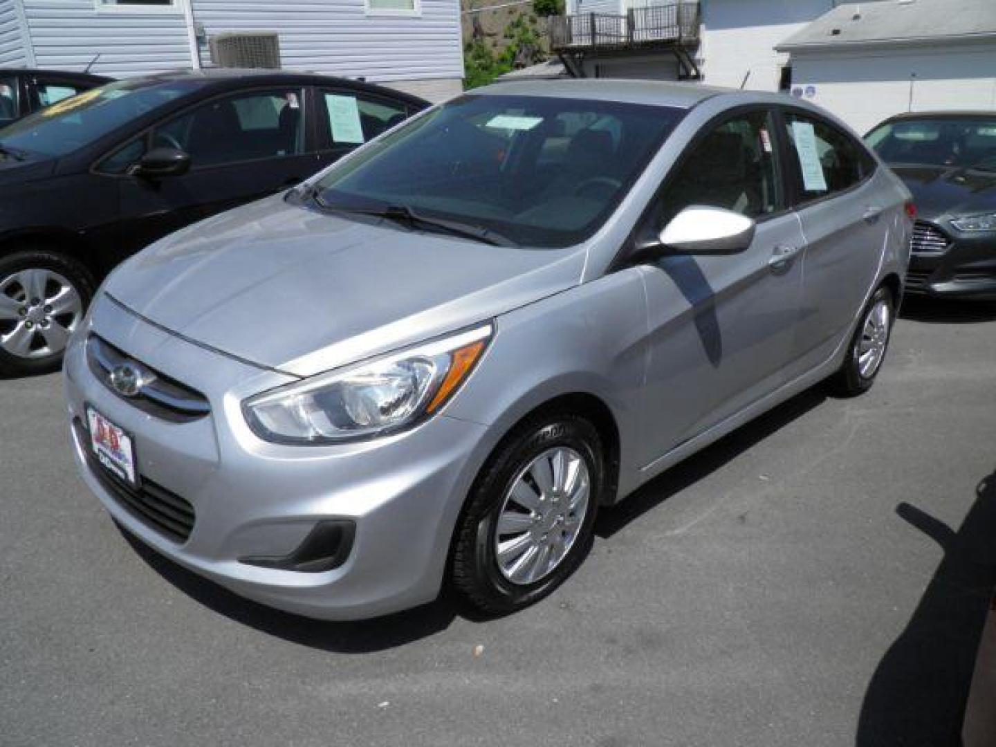 2015 SILVER HYUNDAI ACCENT GLS 4-Door 6A (KMHCT4AEXFU) with an 1.6l L4 engine, AT transmission, located at 15520 McMullen Hwy SW, Belair, MD, 21502, (301) 729-3700, 39.581375, -78.846451 - Photo#0