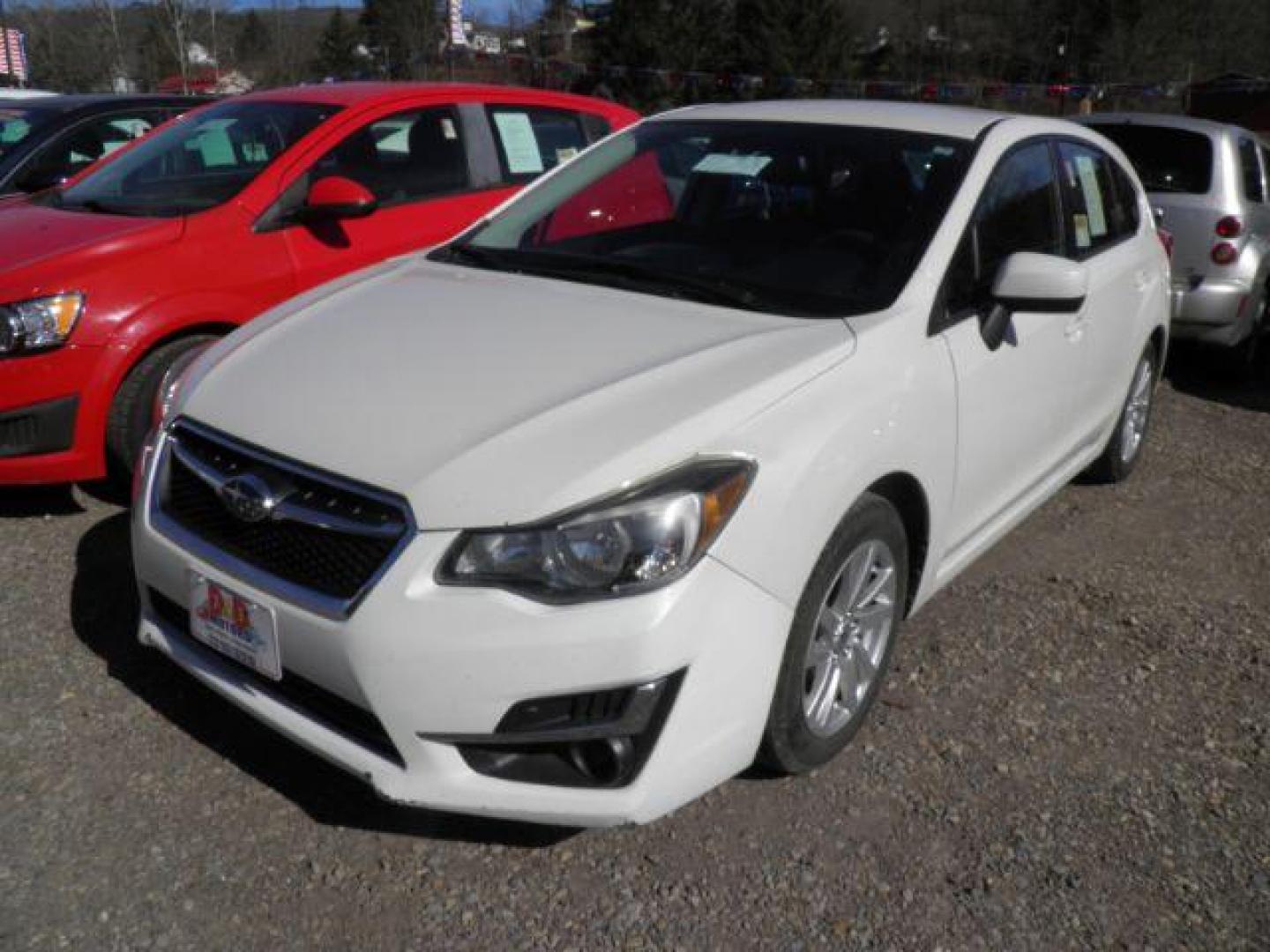 2015 WHITE Subaru Impreza 2.0i Premium PZEV 5-Door (JF1GPAC61FH) with an 2.0L L4 engine, CVT transmission, located at 19521 New George's Creek Rd SW, Barton, MD, 21521, (301) 463-2404, 39.524323, -79.017906 - Photo#0