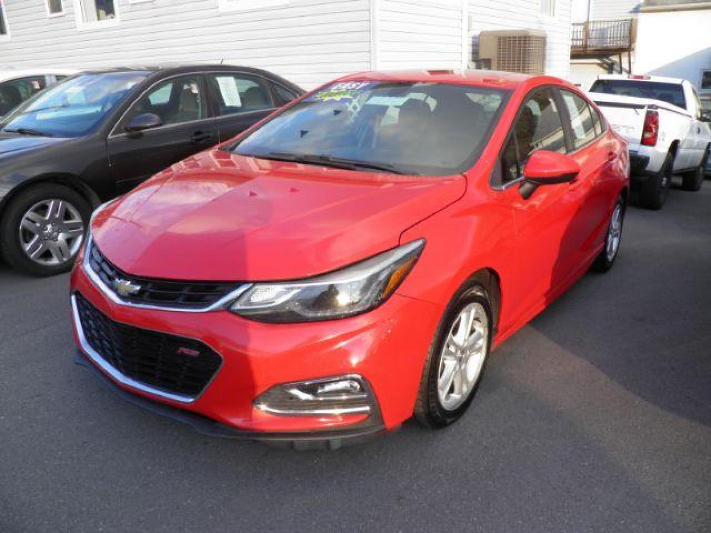 2017 RED Chevrolet CRUZE LT Auto (1G1BE5SM4H7) with an 1.4L 4L engine, AT transmission, located at 15520 McMullen Hwy SW, Belair, MD, 21502, (301) 729-3700, 39.581375, -78.846451 - Photo#0