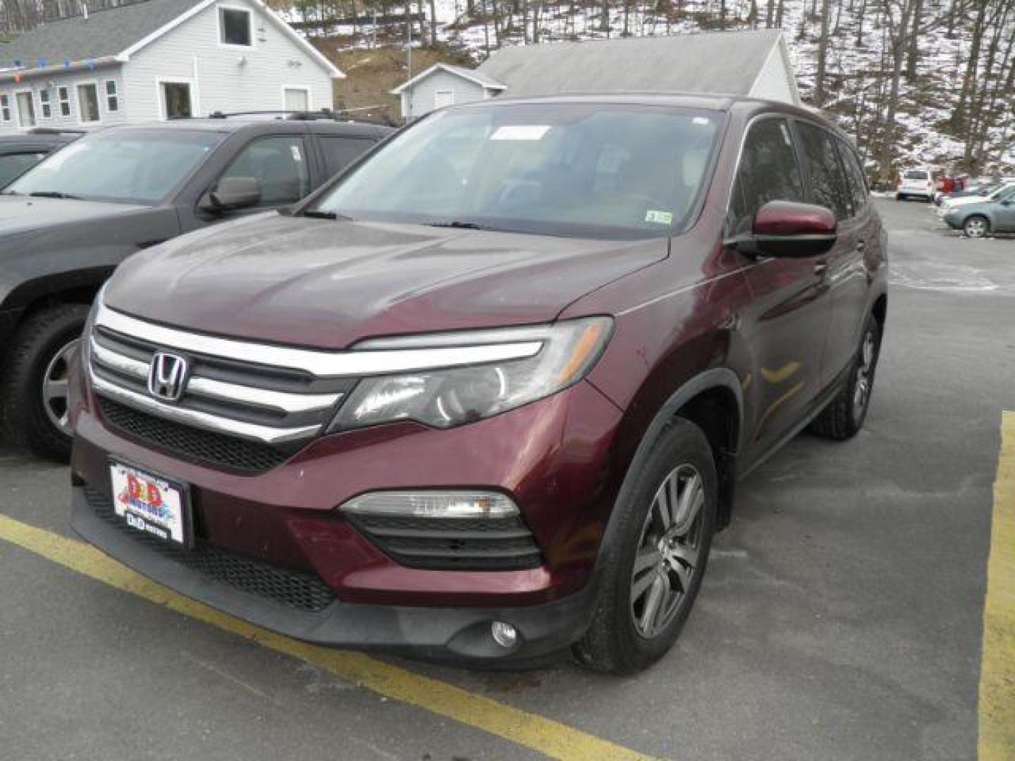 2017 MAROON HONDA PILOT EXL 4WD (5FNYF6H54HB) with an 3.5L V6 engine, AT transmission, located at 19521 New George's Creek Rd SW, Barton, MD, 21521, (301) 463-2404, 39.524323, -79.017906 - Photo#0