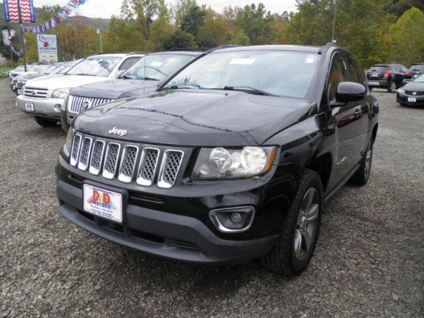 2017 BLACK Jeep Compass Latitude 4WD (1C4NJDEB1HD) with an 2.4L L4 engine, AT transmission, located at 19521 New George's Creek Rd SW, Barton, MD, 21521, (301) 463-2404, 39.524323, -79.017906 - Photo#0