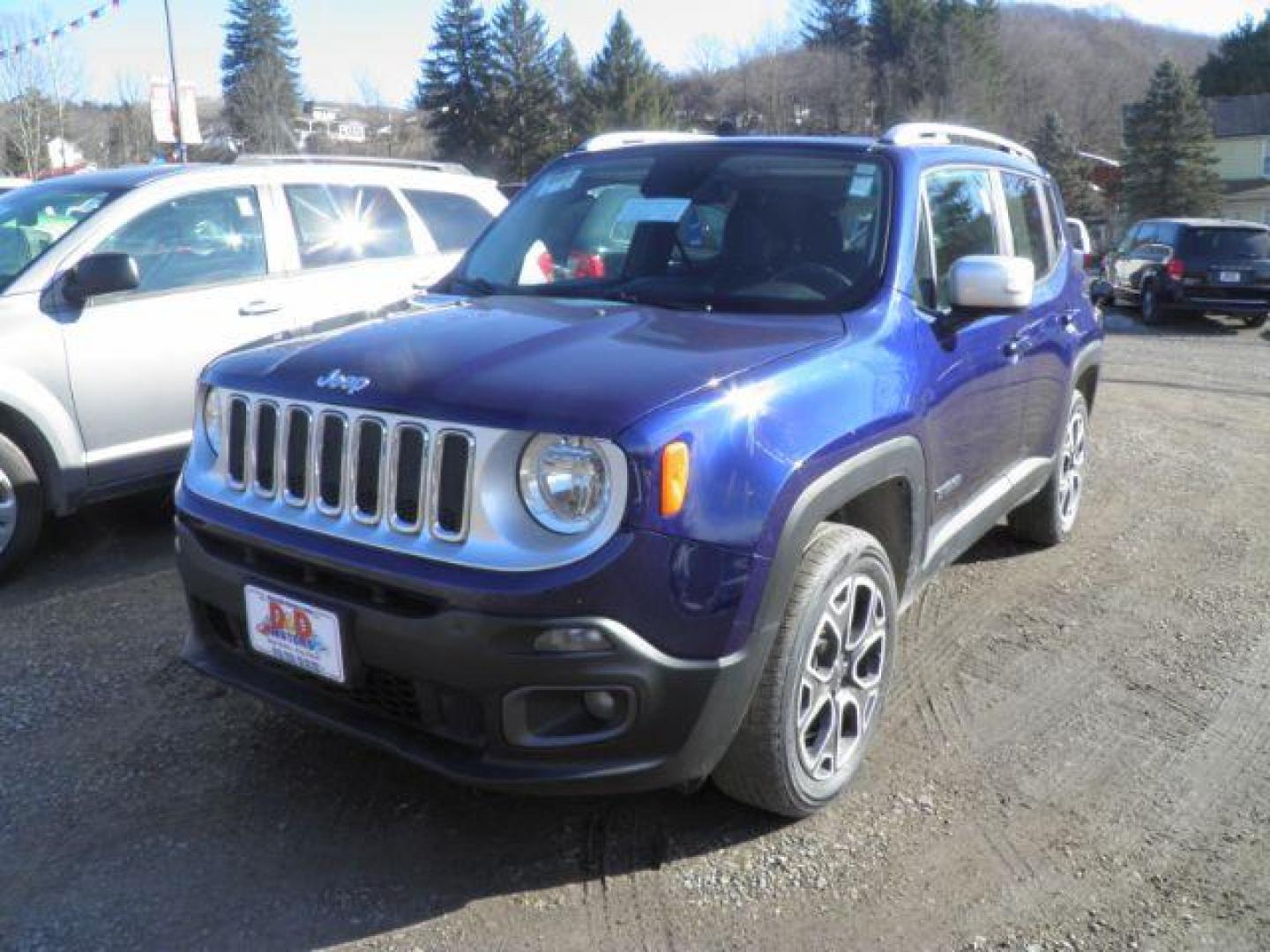 2017 BLUE Jeep Renegade Limited 4WD (ZACCJBDB7HP) with an 2.4L L4 engine, AT transmission, located at 19521 New George's Creek Rd SW, Barton, MD, 21521, (301) 463-2404, 39.524323, -79.017906 - Photo#0