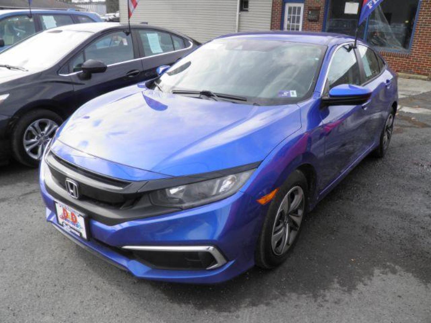 2019 BLUE /Black, cloth Honda Civic LX Honda Sensing Sedan CVT (2HGFC2F61KH) with an 2.0L L4 engine, AT transmission, located at 15520 McMullen Hwy SW, Belair, MD, 21502, (301) 729-3700, 39.581375, -78.846451 - Photo#0